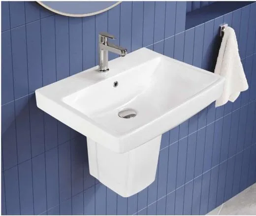 ZARA White Bliss Basin + Croma Half Pedestal 8004 basin + half pedestal
