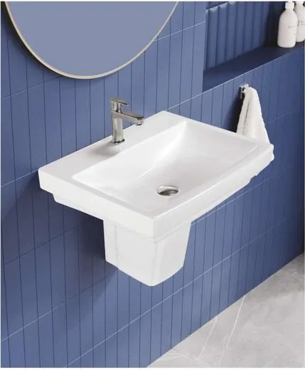 ZARA White Classy Basin + Croma Half Pedestal 8002 basin + half pedestal