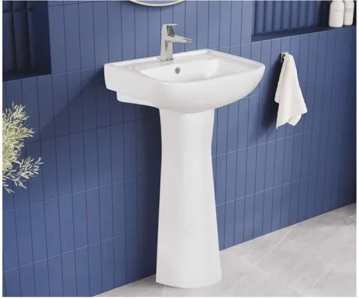 ZARA White Gama Basin + Delta Pedestal 503 wash basin + pedestal
