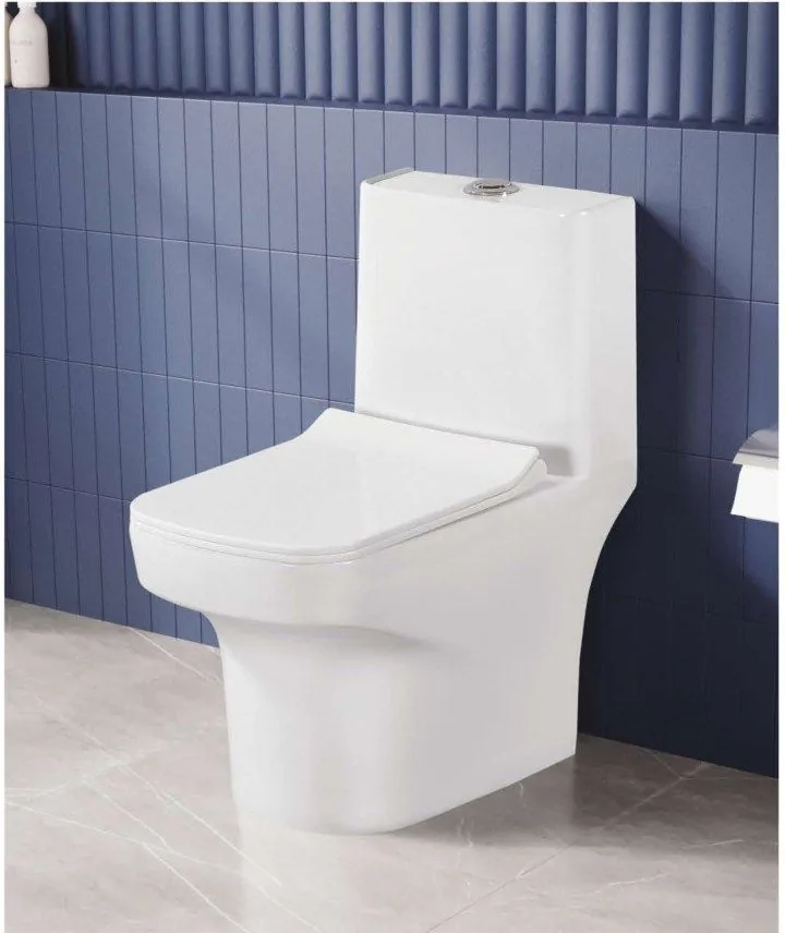 ZARA White Oben 113 one piece closet in a bathroom setting