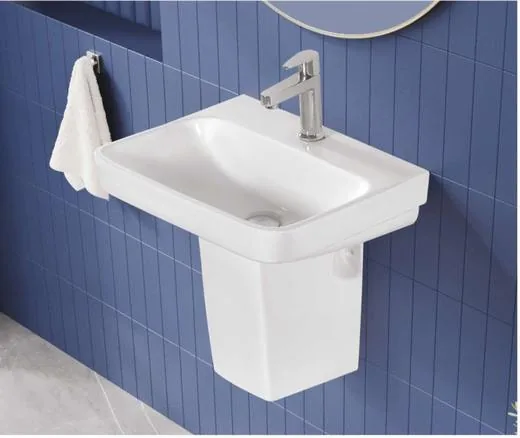 ZARA White Rome Basin + Elica Half Pedestal 8005 basin + half pedestal