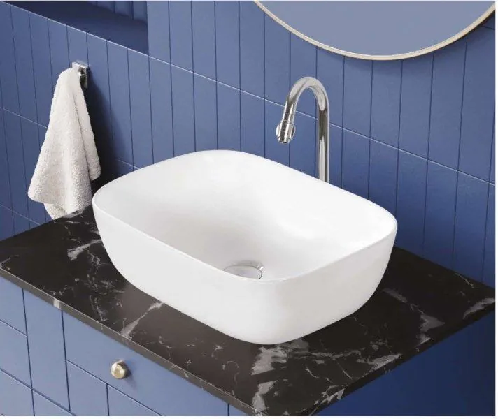 ZARA White Table Top 405 table top basin in a bathroom setting