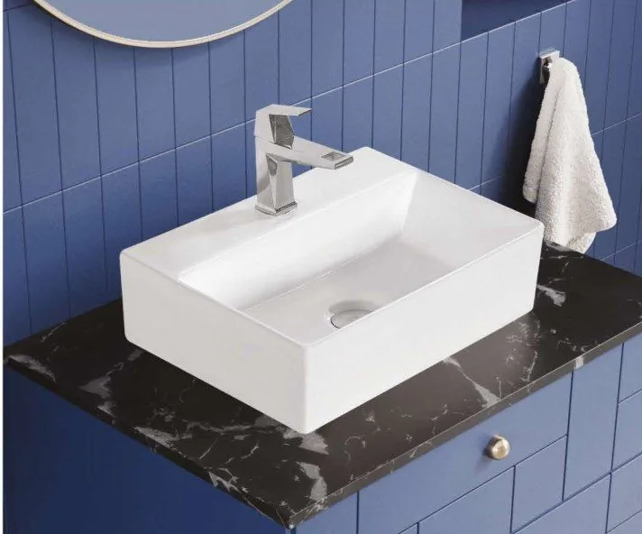 ZARA White Table Top 406 table top basin in a bathroom setting