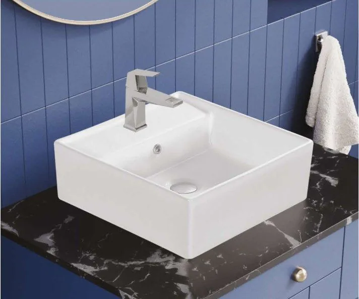 ZARA White Table Top 415 table top basin in a bathroom setting
