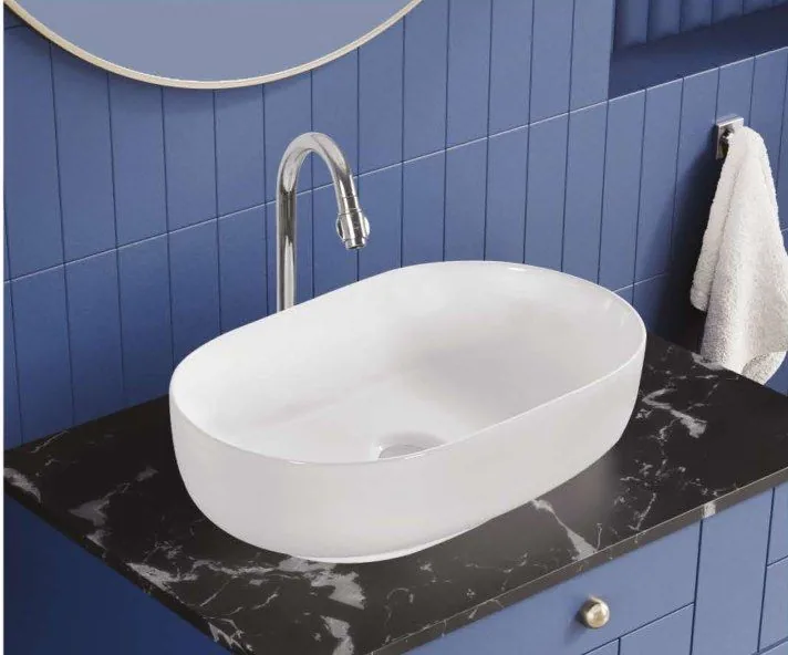 ZARA White Table Top 418 table top basin in a bathroom setting