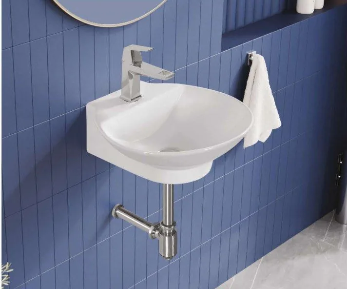 ZARA White Zara 708 wash basin in a bathroom setting