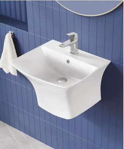 ZARA White Ziba 5003 one piece half basin